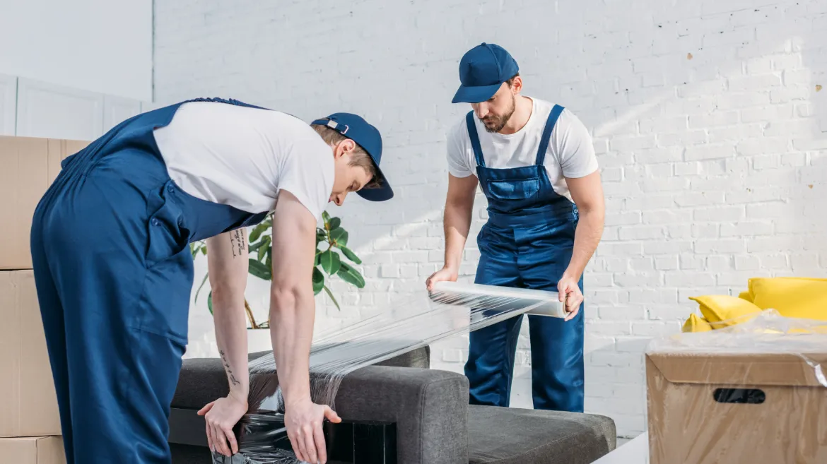 Protective plastic wrap being used for packing, TrekMovers