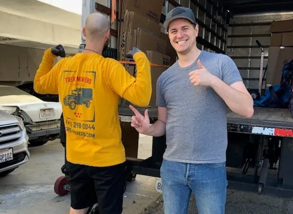 Two men and a truck. Professional apartment and residential moving services. Book moving truck. By Trek Movers, expert moving company in California.