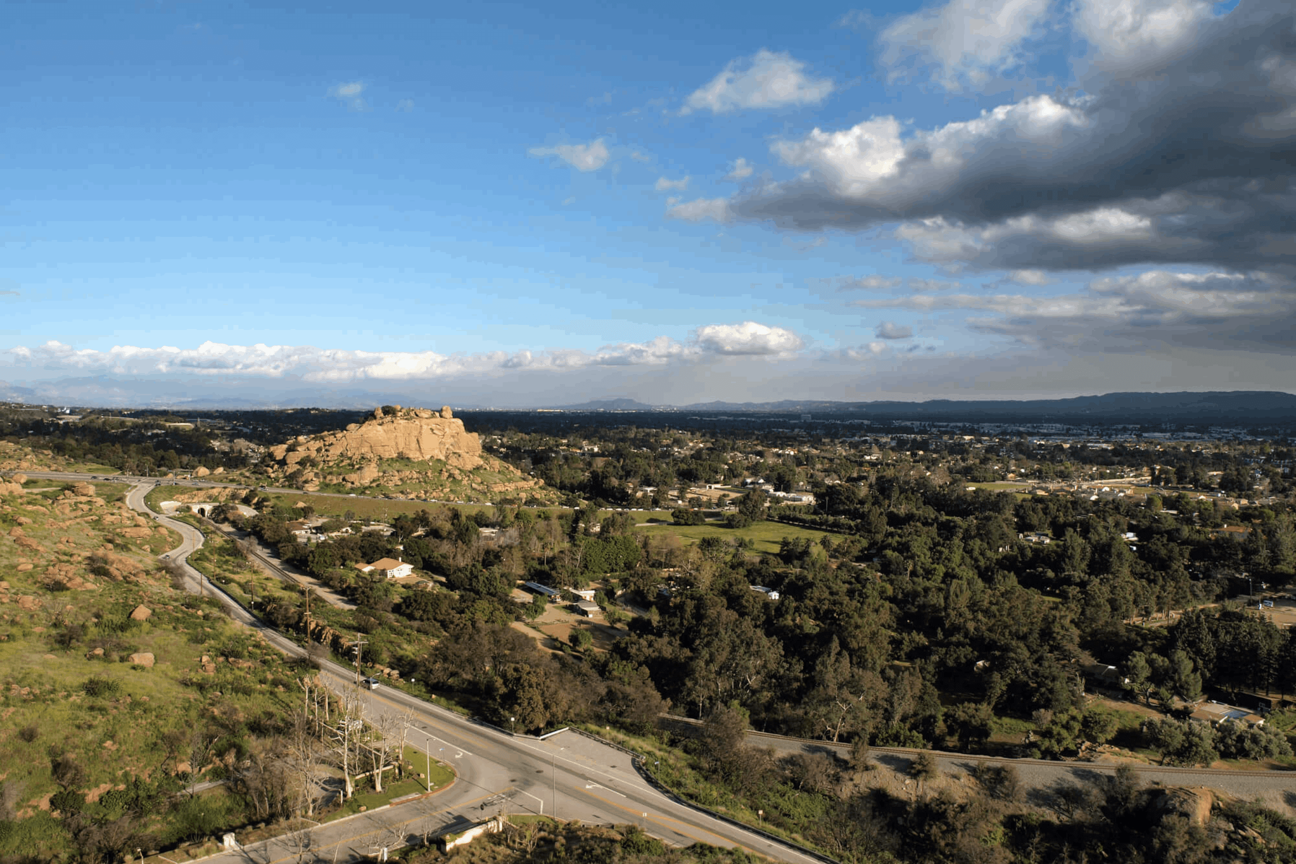 Aerial view of Chatsworth, California.