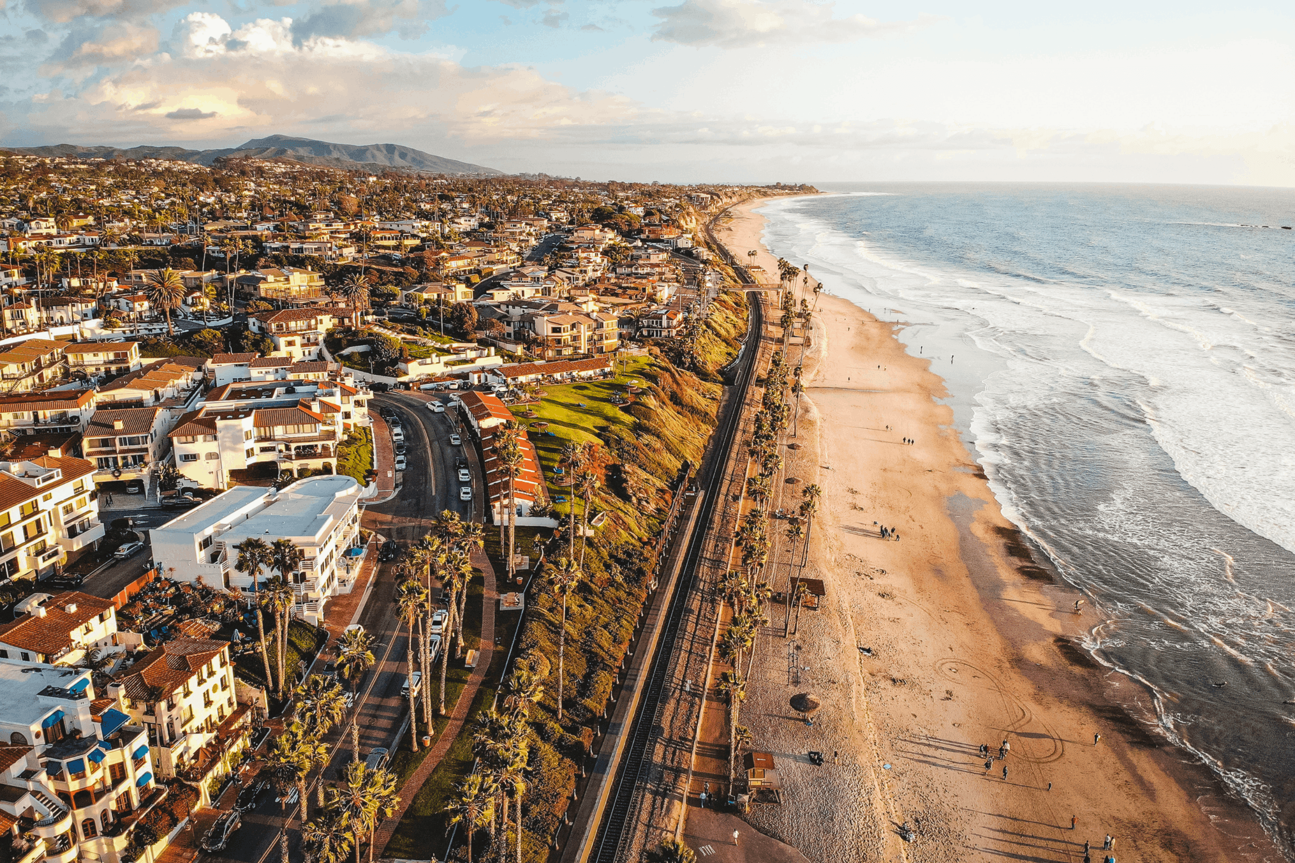 Aerial photo of the San Clemente Coastline south of the San Clemente Pier
